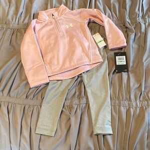 NWT Under Armour 18mo Light Pink and Grey 2 piece set